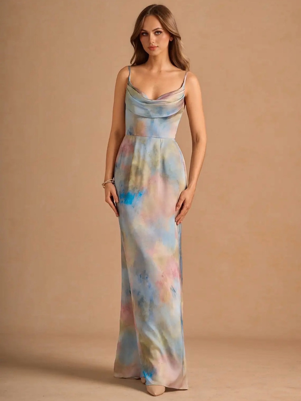 Azazie Atelier Aimee Watercolor Maxi Gown